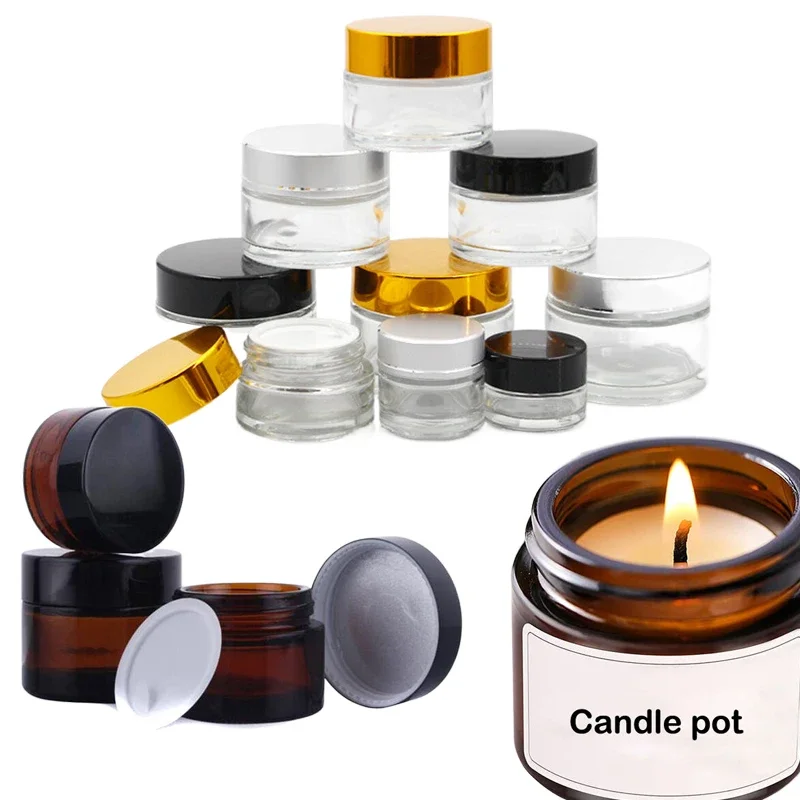 Amber Jar Candle - 5Pcs 5g-100g Mini Amber Round Glass